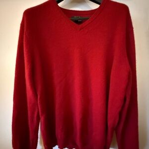 Club Room Men's Red V-Neck Cashmere-Blend Sweater